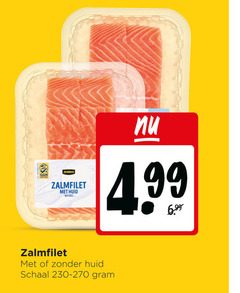  zalmfilet jumbo huid naturel schaal 