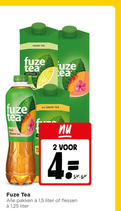  fuze tea ice 2 4 green infused peach hibiscus taste with pakken 1 5 liter flessen 25 