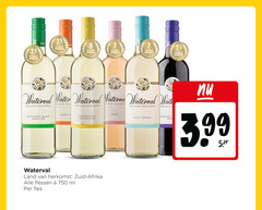  7 8 750 wall 5 hamersma val waterval water suid afrika sauvignon blanc semillon chardonnay colombard rosee pinot grigio cabernet 3.99 land zuid flessen ml fles 