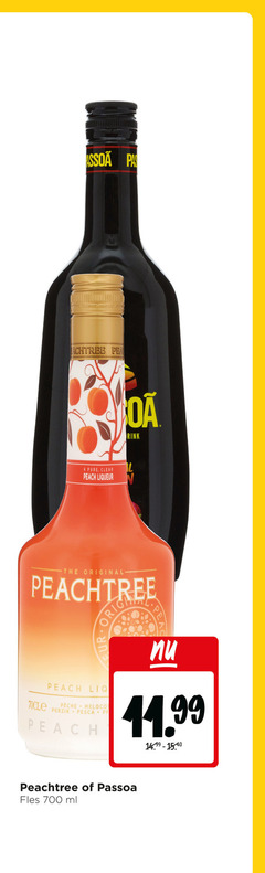  700 passoa pas clear peach liqueur original peachtree orig perzik peche fles ml 
