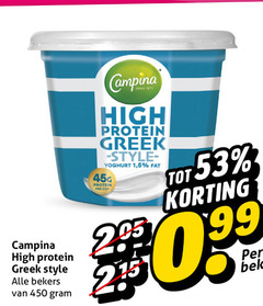  campina yoghurt 99 450 high protein style bekers anno cup 1 5 9 