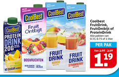  coolbest vruchtensap 1 19 protein drink pack mango with yoghurt sugar added vleugje zuivel twist dairy it cool you best fruit ontbijt bosvruchten suiker vezels apple strawberry fruitdrink pakken liter pak 11 