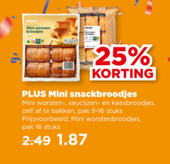  2 16 25 mini worsten broodjes snackbroodjes worstenbroodjes saucijzen kaasbroodjes bakken pak stuks 