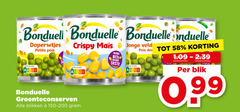  bonduelle groenteconserven doperwtjes nutri score petits pois crispy jonge veld bite taste blikken blik 