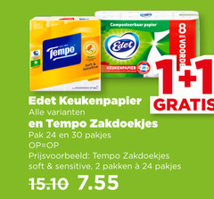  tempo edet zakdoeken keukenpapier 1 2 8 24 30 soft sensitive composteerbaar papier zakdoekjes pak pakken 