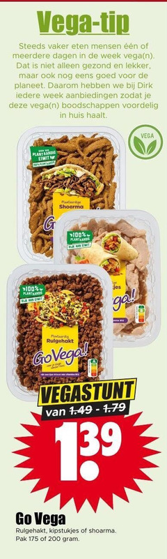  100 200 vega tip eten meerdere dagen week gezond planeet daarom huis haalt plantaardig eiwit plantaardige shoarma rijk rulgehakt go kipstukjes pak 