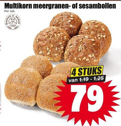  4 multikorn meergranen sesambollen zak stuks 