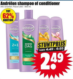  andrelon conditioner shampoo 200 400 flacon ml schoon haar dag fris zonnebloemolie 
