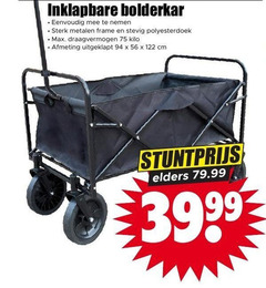  inklapbare bolderkar nemen metalen frame stevig polyesterdoek draagvermogen kilo cm elders 