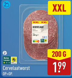  cervelaatworst 200 xxl cervelaat mild gekruid ge nutri score beter leven dieren bescherming 