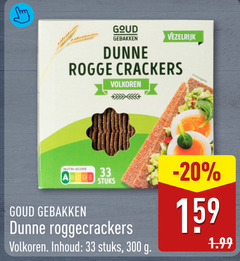  crackers 33 300 vezelrijk goud gebakken rogge nutri score volkoren stuks inhoud 