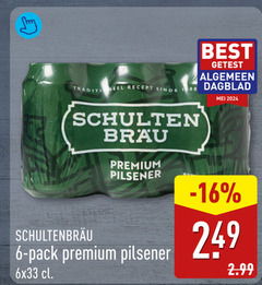  schultenbrau blikjes bier 6 traditioneel recept best getest dagblad premium pilsener pack 