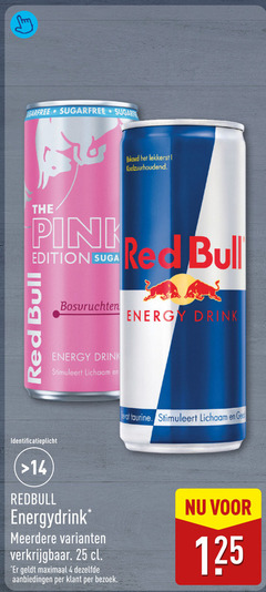  red bull energiedrank 4 14 25 sugarfree sugar pink edition koolzuurhoudend bosvruchten energy drink stimuleert lichaam redbull energydrink meerdere maximaal dezelfde bezoek taurine 