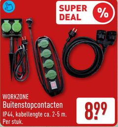  tafelcontactdoos tuinverlengsnoer super deal workzone kabellengte ca. stuk 