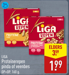  liga mueslirepen 160 repen pinda proteinen vezels veenbes cranberry hazelnoot elders 35 