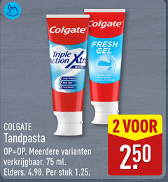  colgate tandpasta 2 3 250 triple action protection white fresh breath gel strong meerdere ml elders stuk 