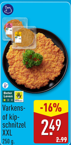  varkensschnitzel kipschnitzels 250 beter leven dieren bescherming varkens kip schnitzel xxl 