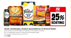  texels grimbergen grolsch speciaalbieren 4 6 25 50 60 300 kanon abbaye abdij opgericht 1128 dubbel rijk meesterschap citroen radler 0.0 frisse speciaalbier fruitig moutig bitter 5 donkere karamelmout texel tripel blond be skuumkoppe 6x karaktervol donker tarwebier krat blikjes flesje blikje bieren geschenkverpakkingen blik 