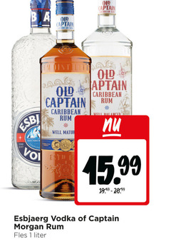  esbjaerg captain morgan wodka rum 1 100 old caribbean premium le distiller company well mature balanced vodka fles liter 