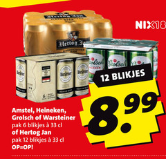  grolsch hertog jan warsteiner heineken amstel blikjes bier 6 12 33 99 premium pak nix18 