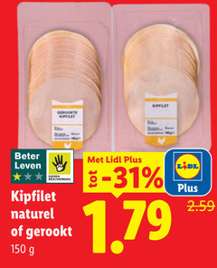  kipfilet 31 150 beter leven naturel gerookt 