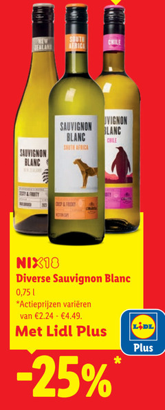 witte wijn new south africa chile sauvignon blanc fruity cap nix18 varieeren 