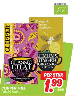  clipper thee 20 biologisch classic chai infusion cinnamon ginger gloves plastic free bays pak stuks organic lemon stuk 1 99 