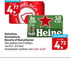  bud dommelsch bavaria heineken blikjes bier 6 25 6x 330ml nek pilsener pakken liter varieeren 