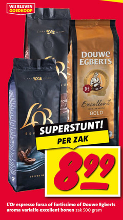  douwe egberts l or koffiebonen 100 500 r for excellent arabica gold coffee re zak espresso forza fortissimo aroma variatie bonen 