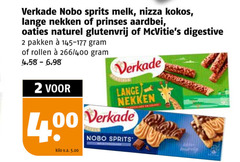  verkade biscuit 2 nobo sprits melk nizza kokos lange nekken prinses aardbei naturel glutenvrij digestive pakken rollen 400 00 kilo v.a. 