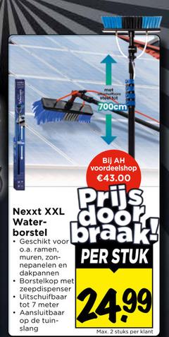  2 7 steel nexxt xxl water borstel o.a. ramen muren dakpannen borstelkop zeepdispenser uitschuifbaar meter aansluitbaar tuin slang stuk stuks 
