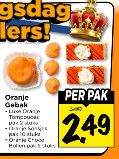  2 10 oranje gebak luxe tompouces pak stuks soesjes choco bollen 3.99 