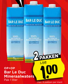  bar le duc mineraalwater 1 6 100 naturelle pak liter 00 pakken 