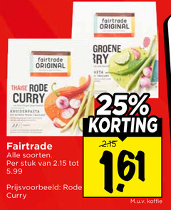 fair trade original boemboe 25 fairtrade groene pasta thaise rode curry soorten stuk 5.99 koffie 