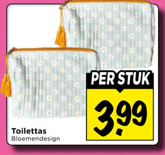  toilettas bloemendesign stuk 3.99 