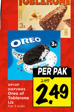  3 toblerone 3x oreo diepvries ijs pak stuks ice 