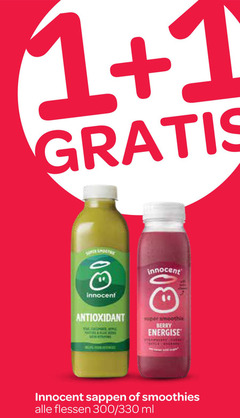  1 innocent antioxidant apple smoothes berry energise sappen smoothies flessen 300 330 ml 
