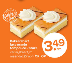  2 27 gebakken bakkers hart luxe oranje tompouce stuks maandag 3.99 