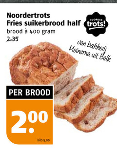  400 noordertrots noorder fries suikerbrood trots brood bakkerij balk 2 kilo 