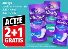  1 2 3 always pakken stuks protect xl daily fresh normal l combinatie kassa 