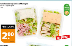  10 200 lunchsalade kip samba ham prei schaal cent kilo v.a. slaschotel 