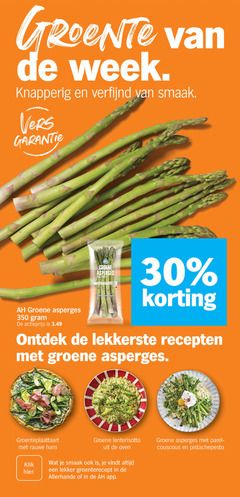  30 350 groente week knapperig verfijnd vers groene asperges actieprijs recepten rauwe ham klik oven parelslinger couscous 