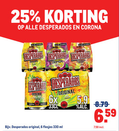  corona desperados speciaalbieren 6 25 330 original beer tequila val tropical leer passion fruit strawberry margarita slime desperado bier gearomatiseerd flavoured with 5 9 6x ml 