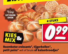  4 verse oven mix stuks roomboter croissants tijgerbollen petit pains wit bruin kaiserbroodjes 