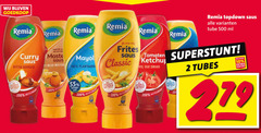  2 10 55 100 279 500 remia topdown saus tube ml bol curry mosterd pittig gekruid getest milde minder vet re frites tomaten classic ketchup l tubes 