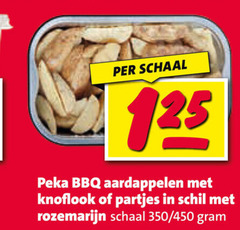  schaal peka bbq aardappelen knoflook partjes schil rozemarijn 350 450 