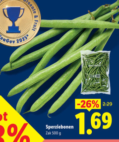  500 groente fruit sperziebonen zak 
