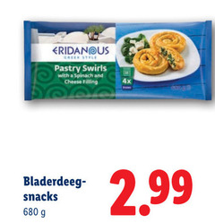  eridanous style pastry with spinach and cheese filling 4x snacks 