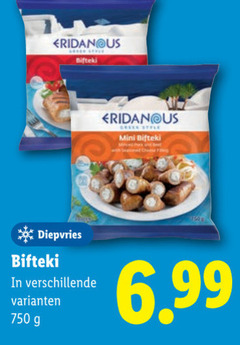  750 eridanous bifteki mini with seasoned cheese fig diepvries 