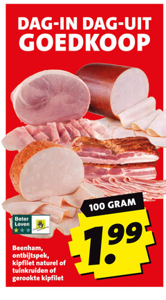 100 dag beter leven beenham ontbijtspek kipfilet naturel tuinkruiden gerookte 